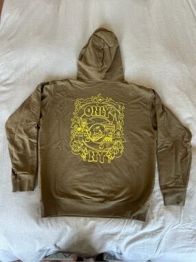 Only NY Olive Hoodie with Yellow Graphic
